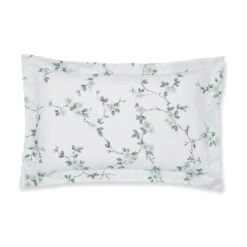 Edith Duck Egg Floral Oxford Pillowcase 5 Edith Duck Egg Floral Oxford Pillowcase -Dunelm Shop 1000151495 alt01