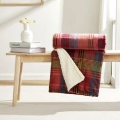 Check Sherpa Throw, 130cm X 180cm -Dunelm Shop 30544200