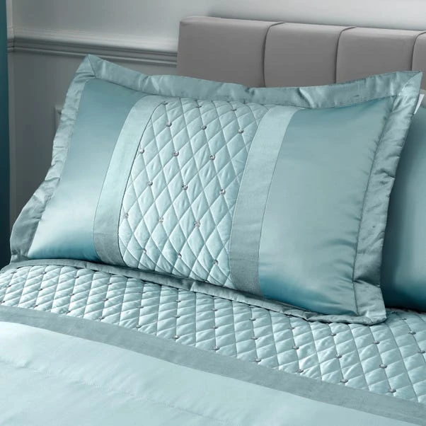 Catherine Lansfield Sequin Cluster Duck-Egg Pair Of Pillow Shams 3 Catherine Lansfield Sequin Cluster Duck-Egg Pair Of Pillow Shams