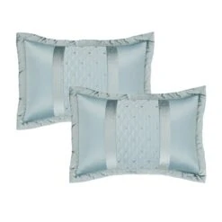 Catherine Lansfield Sequin Cluster Duck-Egg Pair Of Pillow Shams 9 Catherine Lansfield Sequin Cluster Duck-Egg Pair Of Pillow Shams -Dunelm Shop 30621023 alt02