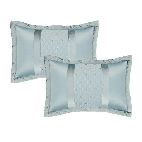 Catherine Lansfield Sequin Cluster Duck-Egg Pair Of Pillow Shams 5 Catherine Lansfield Sequin Cluster Duck-Egg Pair Of Pillow Shams - Image 3