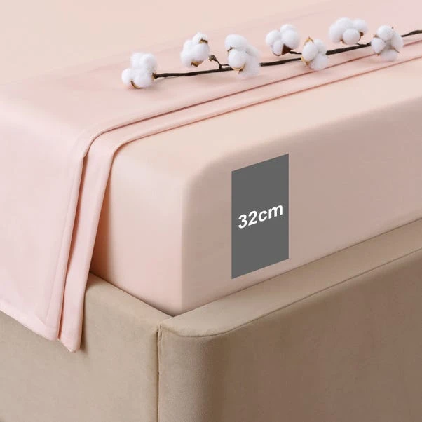 Dorma Smooth & Soft 300 Thread Count Cotton Sateen Fitted Sheet 4 Dorma Smooth & Soft 300 Thread Count Cotton Sateen Fitted Sheet - Image 2