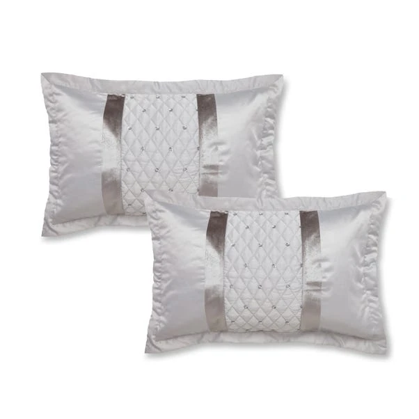 Catherine Lansfield Silver Sequin Cluster Pillow Sham Pair 5 Catherine Lansfield Silver Sequin Cluster Pillow Sham Pair - Image 3