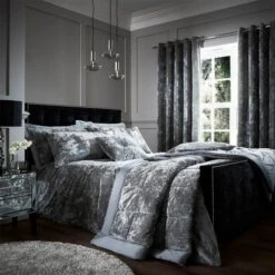 Catherine Lansfield Crushed Velvet Duvet Cover And Pillowcase Set -Dunelm Shop 30705287