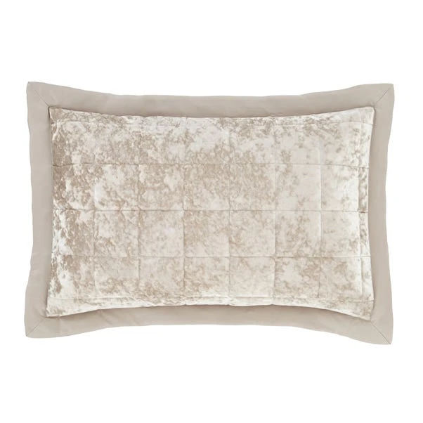 Catherine Lansfield Natural Crushed Velvet Pillowsham Pair 3 Catherine Lansfield Natural Crushed Velvet Pillowsham Pair