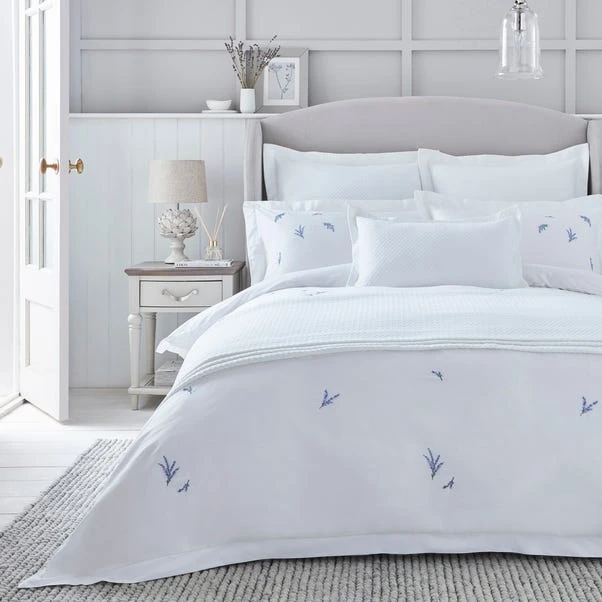 Dorma Ashmore Lavender 100% Cotton Duvet Cover And Pillowcase Set 14 Dorma Ashmore Lavender 100% Cotton Duvet Cover And Pillowcase Set - Image 12