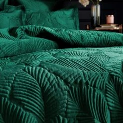 Paoletti Palmeria Emerald Velvet Duvet Cover And Pillowcase Set 22 Paoletti Palmeria Emerald Velvet Duvet Cover And Pillowcase Set -Dunelm Shop 30724799 alt06