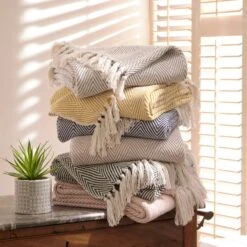 Jenson Herringbone Throw 200cm X 200cm 33 Jenson Herringbone Throw 200cm X 200cm -Dunelm Shop 30727275 alt03