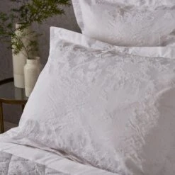 Dorma Purity Kempley Jacquard White Duvet Cover And Pillowcase Set -Dunelm Shop 30727601 alt06