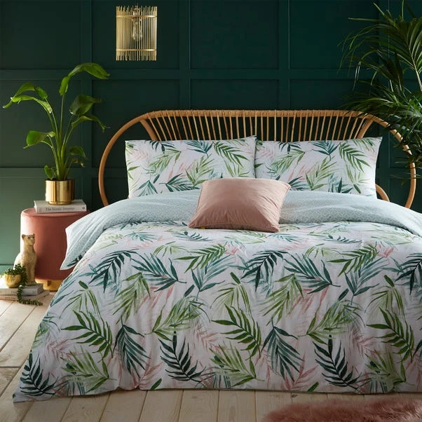 Furn. Bali Palm Floral Reversible Duvet Cover And Pillowcase Set 3 Furn. Bali Palm Floral Reversible Duvet Cover And Pillowcase Set