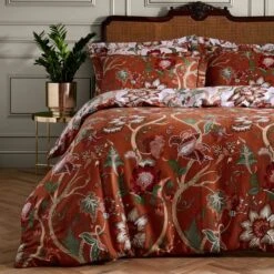 Paoletti Botanist Rust 100% Cotton Reversible Duvet Cover And Pillowcase Set 11 Paoletti Botanist Rust 100% Cotton Reversible Duvet Cover And Pillowcase Set -Dunelm Shop 30746991