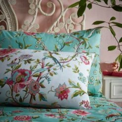 Furn. Vintage Chinoiserie Jade Floral Reversible Duvet Cover And Pillowcase Set 25 Furn. Vintage Chinoiserie Jade Floral Reversible Duvet Cover And Pillowcase Set -Dunelm Shop 30747022 alt03
