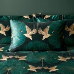 Luxe Cranes Duvet Cover And Pillowcase Set -Dunelm Shop 30771548 alt01
