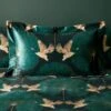 Luxe Cranes Emerald Oxford Pillowcase -Dunelm Shop 30771552
