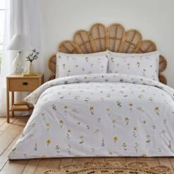 Pressed Floral Duvet Cover And Pillowcase Set