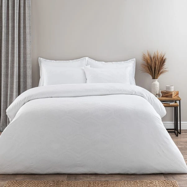 Croston Waffle White Duvet Cover And Pillowcase Set 12 Croston Waffle White Duvet Cover And Pillowcase Set - Image 10