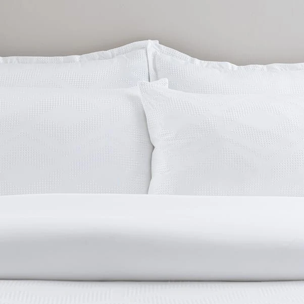 Croston Waffle White Duvet Cover And Pillowcase Set 16 Croston Waffle White Duvet Cover And Pillowcase Set - Image 14
