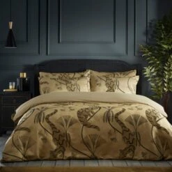 Paoletti Moondusk Gold Duvet Cover & Pillowcase Set 31 Paoletti Moondusk Gold Duvet Cover & Pillowcase Set -Dunelm Shop 30824162 alt01