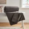 Lenon Faux Fur Throw, Grey 130cm X 170cm