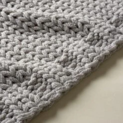 Chunky Knit Recycled Throw 130cm X 170cm -Dunelm Shop 30826706 alt01
