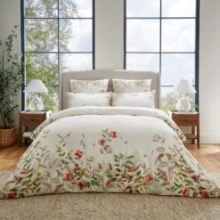 Dorma Rambling Rose Cream Cotton Duvet Cover And Pillowcase Set -Dunelm Shop 30827695 alt01