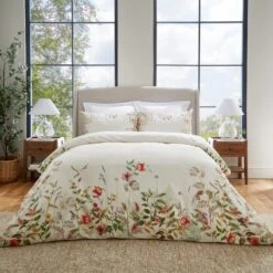 Dorma Rambling Rose Cream Cotton Duvet Cover And Pillowcase Set -Dunelm Shop 30827697