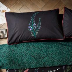 Moorland Flora Black Duvet Cover And Pillowcase Set -Dunelm Shop 30828701 alt02