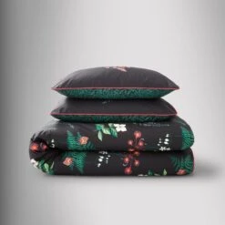 Moorland Flora Black Duvet Cover And Pillowcase Set -Dunelm Shop 30828702 alt07