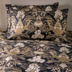 Laurence Llewelyn-Bowen Suburban Jungle Duvet Cover And Pillowcase Set Black -Dunelm Shop 30858384 alt02