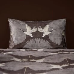 Luxe Cranes Duvet Cover And Pillowcase Set -Dunelm Shop 30858809 alt01