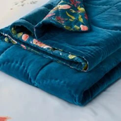Dorma Modern Romance Vintage Blue 100% Cotton Bedspread -Dunelm Shop 30862309 alt03
