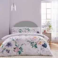 Tansy Floral Cotton Sateen Duvet Cover And Pillowcase Set -Dunelm Shop 30862378