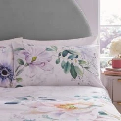 Tansy Floral Cotton Sateen Duvet Cover And Pillowcase Set -Dunelm Shop 30862381 alt02