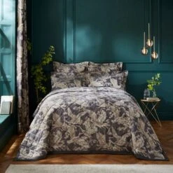 Dorma Gilded Crane Charcoal Bedspread -Dunelm Shop 30862916