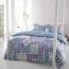 Catherine Lansfield Boho Patchwork Reversible Blue Duvet Cover & Pillowcase Set 1 Catherine Lansfield Boho Patchwork Reversible Blue Duvet Cover & Pillowcase Set -Dunelm Shop 30867207