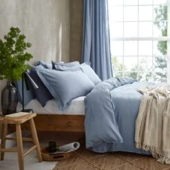Cotton Linen Duvet Cover & Pillowcase Set -Dunelm Shop 30868624 alt01