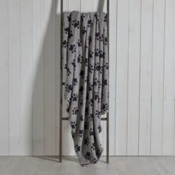 Paw Printed Fleece 130cm X 170cm Throw
