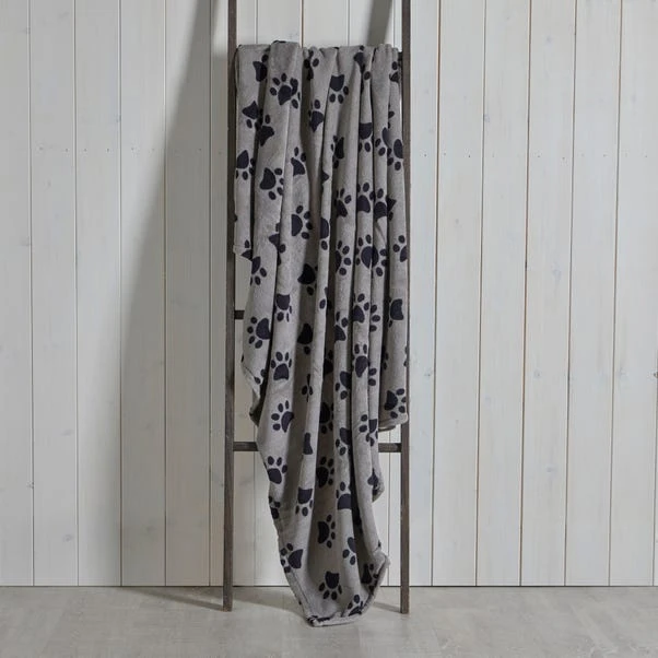 Paw Printed Fleece 130cm X 170cm Throw 3 Paw Printed Fleece 130cm X 170cm Throw