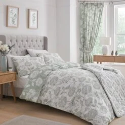 Dreams And Drapes Chrysanthemum Reversible Duvet Cover And Pillowcase Set -Dunelm Shop 30888395 alt03