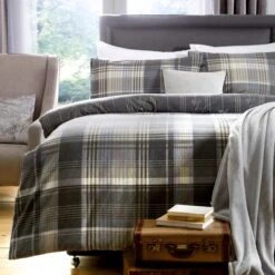 Dreams And Drapes Lodge Connolly Check Duvet Cover And Pillowcase Set -Dunelm Shop 30888515 alt01