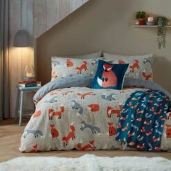 Fusion Snug Foraging Fox Natural Duvet Cover And Pillowcase Set 9 Fusion Snug Foraging Fox Natural Duvet Cover And Pillowcase Set -Dunelm Shop 30888679 alt03