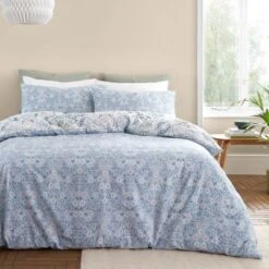 Bianca Hedgerow Hopper 200 Thread Count Cotton Blue Duvet Cover And Pillowcase Set -Dunelm Shop 30892620 alt01