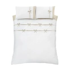 Catherine Lansfield Milo Bow Duvet Cover & Pillowcase Set -Dunelm Shop 30892689 alt04