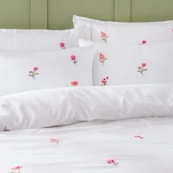 Rosetta Floral Embroidery Duvet Cover & Pillowcase Set -Dunelm Shop 30897865 alt01