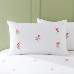 Rosetta Floral Embroidery Duvet Cover & Pillowcase Set -Dunelm Shop 30897866 alt07