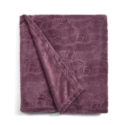 Leila Leaf Fleece Throw 130x170cm -Dunelm Shop 30898338 alt03
