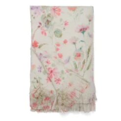 Watercoloured Floral Throw 130cm X 180cm -Dunelm Shop 30898349 alt05