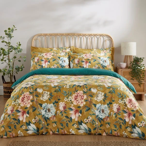 Ula Blooms Ochre Luxury Velvet Duvet Cover And Pillowcase Set 18 Ula Blooms Ochre Luxury Velvet Duvet Cover And Pillowcase Set - Image 16
