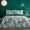 Flo Trailing Leaf Teal Luxury Velvet Duvet Cover And Pillowcase Set 1 Flo Trailing Leaf Teal Luxury Velvet Duvet Cover And Pillowcase Set -Dunelm Shop 30901216