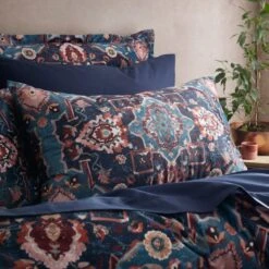 Soukara Dream Navy Duvet Cover And Pillowcase Set -Dunelm Shop 30901571 alt01